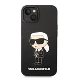 Husa pentru iPhone 14 Plus, Karl Lagerfeld Silicone (KLHCP14MSNIKBCK), negru