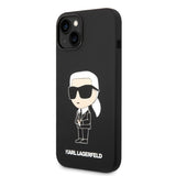 Husa pentru iPhone 14 Plus, Karl Lagerfeld Silicone (KLHCP14MSNIKBCK), negru