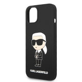 Husa pentru iPhone 14 Plus, Karl Lagerfeld Silicone (KLHCP14MSNIKBCK), negru
