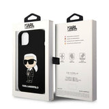 Husa pentru iPhone 14 Plus, Karl Lagerfeld Silicone (KLHCP14MSNIKBCK), negru