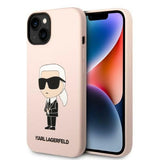Husa pentru iPhone 14 Plus, Karl Lagerfeld Silicone (KLHCP14MSNIKBCP), roz