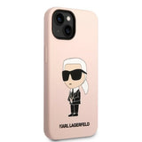 Husa pentru iPhone 14 Plus, Karl Lagerfeld Silicone (KLHCP14MSNIKBCP), roz