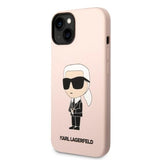 Husa pentru iPhone 14 Plus, Karl Lagerfeld Silicone (KLHCP14MSNIKBCP), roz