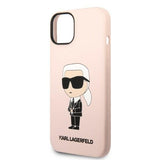 Husa pentru iPhone 14 Plus, Karl Lagerfeld Silicone (KLHCP14MSNIKBCP), roz