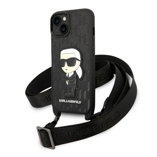 Husa pentru iPhone 14 Plus, Karl Lagerfeld Hardcase Monogram (KLHCP14MSTKMK), alb