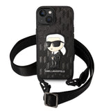 Husa pentru iPhone 14 Plus, Karl Lagerfeld Hardcase Monogram (KLHCP14MSTKMK), alb