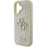 Husa pentru iPhone 16 Plus, Guess Glitter Fixed Big 4G (GUHCP16MHG4SGD), auriu