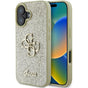 Husa pentru iPhone 16 Plus, Guess Glitter Fixed Big 4G (GUHCP16MHG4SGD), auriu