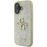 Husa pentru iPhone 16, Guess Glitter Fixed Big 4G (GUHCP16SHG4SGD), auriu