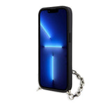 Husa pentru iPhone 14, Karl Lagerfeld Saffiano Monogram Chain (KLHCP14SSACKLHPK), negru
