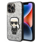 Husa pentru iPhone 14 Pro Max, Karl Lagerfeld Hardcase Glitter (KLHCP14XGFKPG), argintiu