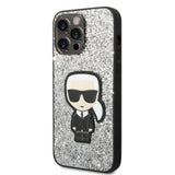 Husa pentru iPhone 14 Pro Max, Karl Lagerfeld Hardcase Glitter (KLHCP14XGFKPG), argintiu