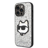 Husa pentru iPhone 14 Pro Max, Karl Lagerfeld Hardcase Glitter (KLHCP14XG2CPS), argintiu