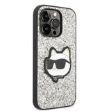 Husa pentru iPhone 14 Pro Max, Karl Lagerfeld Hardcase Glitter (KLHCP14XG2CPS), argintiu