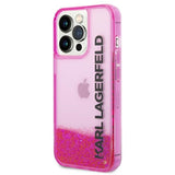 Husa pentru iPhone 14 Pro Max, Karl Lagerfeld Hardcase Liquid Glitter (KLHCP14XLCKVF), roz