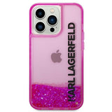 Husa pentru iPhone 14 Pro Max, Karl Lagerfeld Hardcase Liquid Glitter (KLHCP14XLCKVF), roz