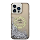 Husa pentru iPhone 14 Pro Max, Karl Lagerfeld Hardcase Liquid Glitter (KLHCP14XLCRSGRK), negru