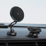 Suport auto Acefast cu Wireless Charging (D30), pentru iPhone, Prindere magnetica, 360°, LED Light, pentru Bord, 15W, negru