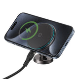 Suport auto Acefast cu Wireless Charging (D30), pentru iPhone, Prindere magnetica, 360°, LED Light, pentru Bord, 15W, negru