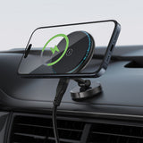 Suport auto Acefast cu Wireless Charging (D30), pentru iPhone, Prindere magnetica, 360°, LED Light, pentru Bord, 15W, negru