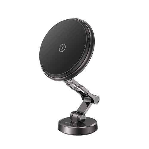 Suport auto Acefast cu Wireless Charging (D30), pentru iPhone, Prindere magnetica, 360°, LED Light, pentru Bord, 15W, negru