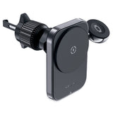 Suport auto Acefast cu Incarcare Wireless (D18), pentru iPhone, 2in1 Incarcare Wireless rapida, pentru Air Vant, Clip blocare, negru