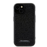 Husa pentru iPhone 15, Karl Lagerfeld Hardcase Rhinestone (KLHCP15SHDSPLK), negru