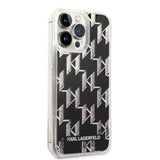 Husa pentru iPhone 14 Pro Max, Karl Lagerfeld Hardcase Liquid Glitter (KLHCP14XLMNMK), negru
