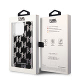 Husa pentru iPhone 14 Pro Max, Karl Lagerfeld Hardcase Liquid Glitter (KLHCP14XLMNMK), negru