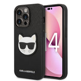 Husa pentru iPhone 14 Pro Max, Karl Lagerfeld Saffiano (KLHCP14XSAPCHK), negru