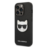 Husa pentru iPhone 14 Pro Max, Karl Lagerfeld Saffiano (KLHCP14XSAPCHK), negru