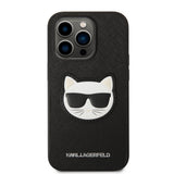 Husa pentru iPhone 14 Pro Max, Karl Lagerfeld Saffiano (KLHCP14XSAPCHK), negru