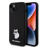 Husa pentru iPhone 15 Plus, Karl Lagerfeld Silicone (KLHCP15MSMHCNPK), negru