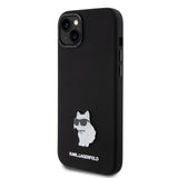 Husa pentru iPhone 15 Plus, Karl Lagerfeld Silicone (KLHCP15MSMHCNPK), negru