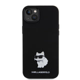 Husa pentru iPhone 15 Plus, Karl Lagerfeld Silicone (KLHCP15MSMHCNPK), negru