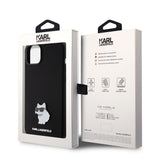 Husa pentru iPhone 15 Plus, Karl Lagerfeld Silicone (KLHCP15MSMHCNPK), negru