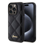Husa pentru iPhone 15 Pro Max, Guess Quilted Metal Logo (GUHCP15XPSQSQSK), negru