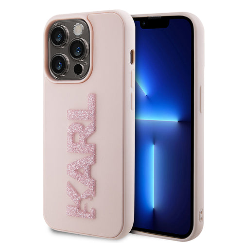 Husa pentru iPhone 15 Pro, Karl Lagerfeld 3D Design (KLHCP15L3DMBKCP), roz