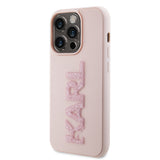 Husa pentru iPhone 15 Pro, Karl Lagerfeld 3D Design (KLHCP15L3DMBKCP), roz