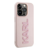 Husa pentru iPhone 15 Pro, Karl Lagerfeld 3D Design (KLHCP15L3DMBKCP), roz
