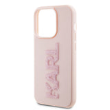 Husa pentru iPhone 15 Pro, Karl Lagerfeld 3D Design (KLHCP15L3DMBKCP), roz