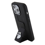 Husa pentru iPhone 15 Pro, Karl Lagerfeld Saffiano Gripstand (KLHCP15LGSACHPK), negru