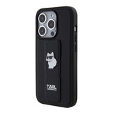 Husa pentru iPhone 15 Pro, Karl Lagerfeld Saffiano Gripstand (KLHCP15LGSACHPK), negru