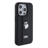 Husa pentru iPhone 15 Pro, Karl Lagerfeld Saffiano Gripstand (KLHCP15LGSACHPK), negru