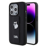 Husa pentru iPhone 15 Pro, Karl Lagerfeld Saffiano Gripstand (KLHCP15LGSACHPK), negru