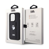Husa pentru iPhone 15 Pro, Karl Lagerfeld Saffiano Gripstand (KLHCP15LGSACHPK), negru