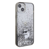 Husa pentru iPhone 15 Plus, Karl Lagerfeld Hardcase Liquid Glitter (KLHCP15MLKCNSK), transparenta