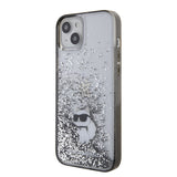 Husa pentru iPhone 15 Plus, Karl Lagerfeld Hardcase Liquid Glitter (KLHCP15MLKCNSK), transparenta