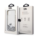 Husa pentru iPhone 15 Plus, Karl Lagerfeld Hardcase Liquid Glitter (KLHCP15MLKCNSK), transparenta