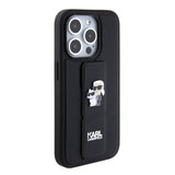 Husa pentru iPhone 15 Pro, Karl Lagerfeld Saffiano Gripstand (KLHCP15LGSAKCPK), negru